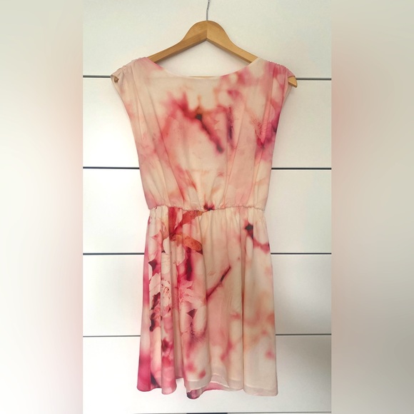 ALICE + OLIVIA Pink Blush Floral Silk Print Dress - Picture 1 of 4